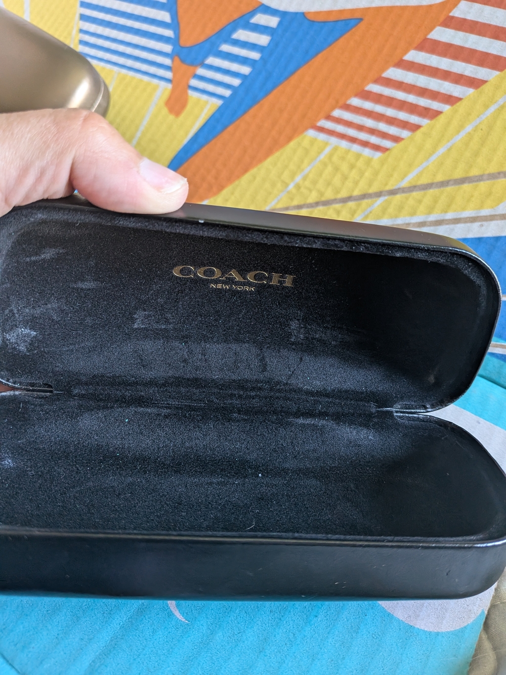 COACH Black Leather Sunglasses CASE ONLY - Picture 2 of 5